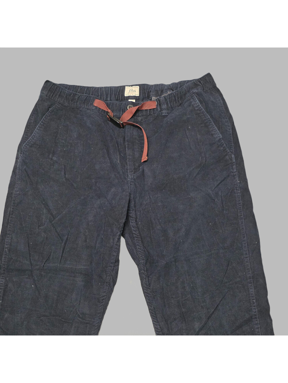J Crew Pants Mens  Navy Blue Corduroy Chino Belted Straight Leg Cords L